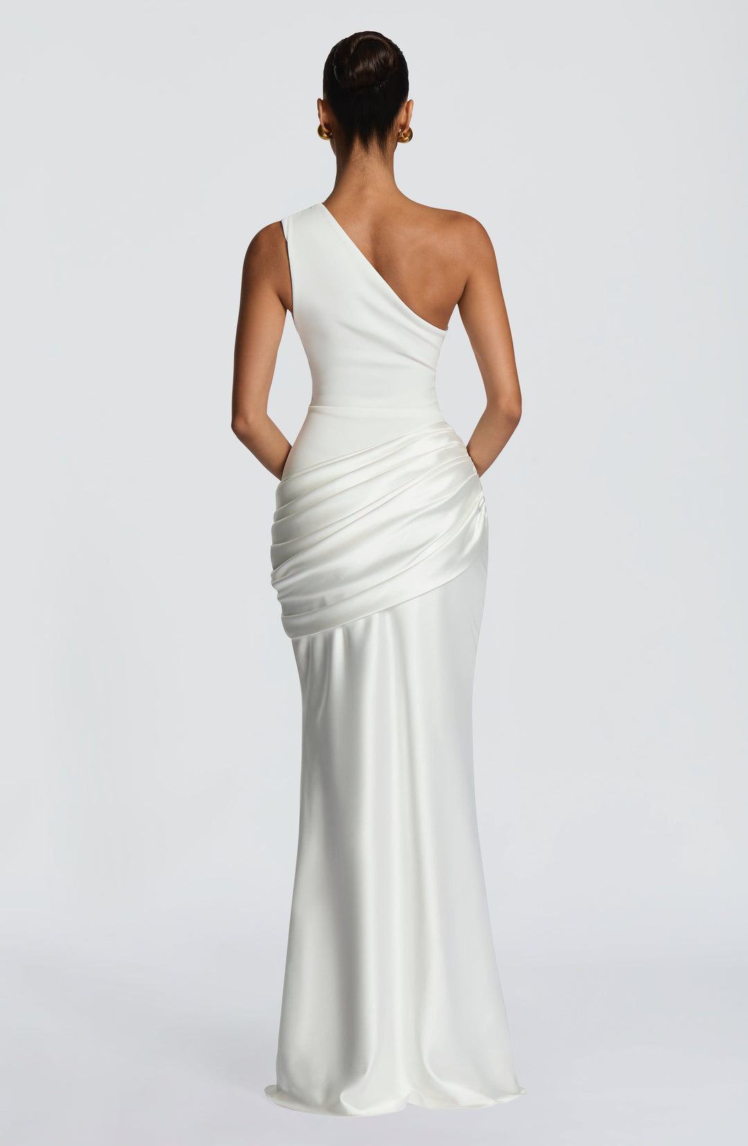 Abbey One-Shoulder Satin Maxi Dress