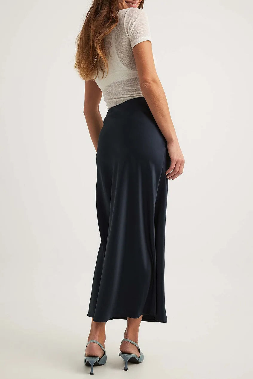 High-Waisted Satin Skirt – Leona