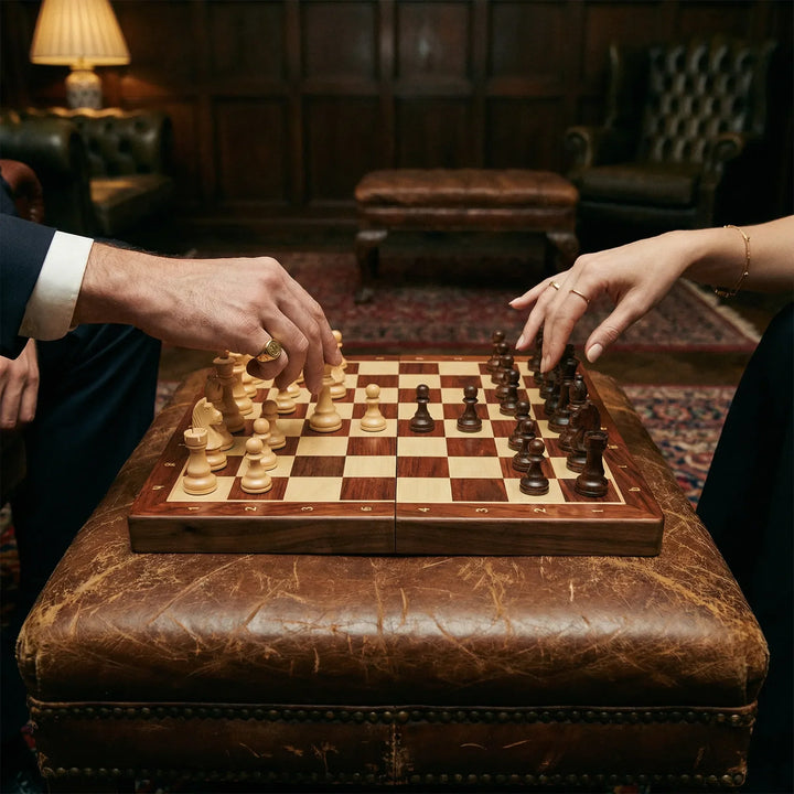 Wooden Chess Set | Chessboard with Chess Pieces | Foldable and Portable | RoyalBrett