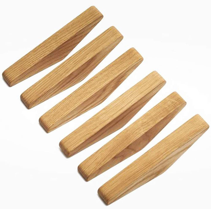 Minimalist Wooden Wall Hooks for Home – Set of 6