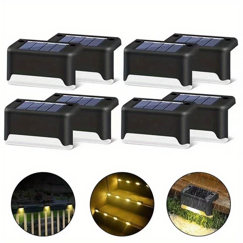 Solar LED Outdoor Pathway Fence Deck Lights with Step Stair Installation