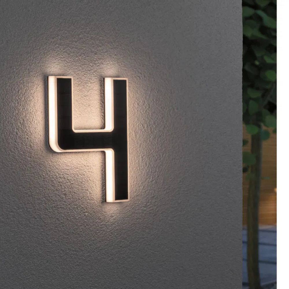 Solar-Powered House Number with LED and Dusk Sensor