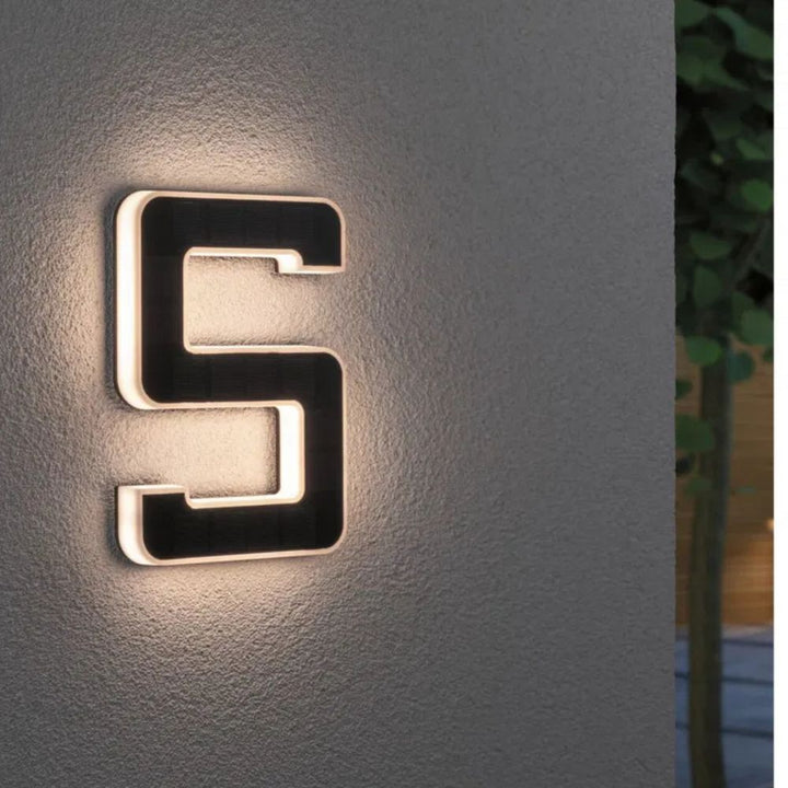 Solar-Powered House Number with LED and Dusk Sensor