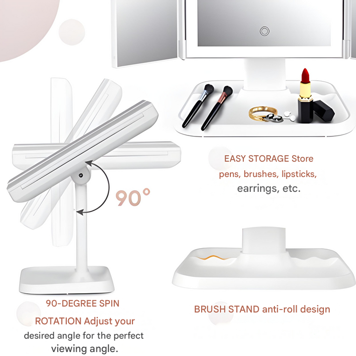 LED Make-Up Mirror with Triple Lighting - Clara