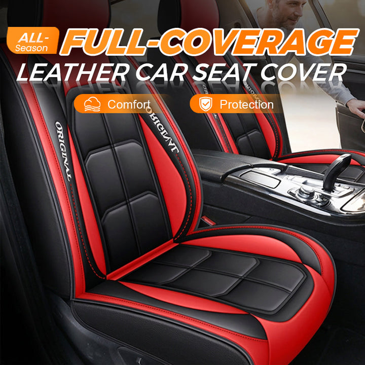 Car Front Seat Covers, 2-Piece PU Leather Set with Universal Fit