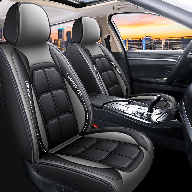Car Front Seat Covers, 2-Piece PU Leather Set with Universal Fit