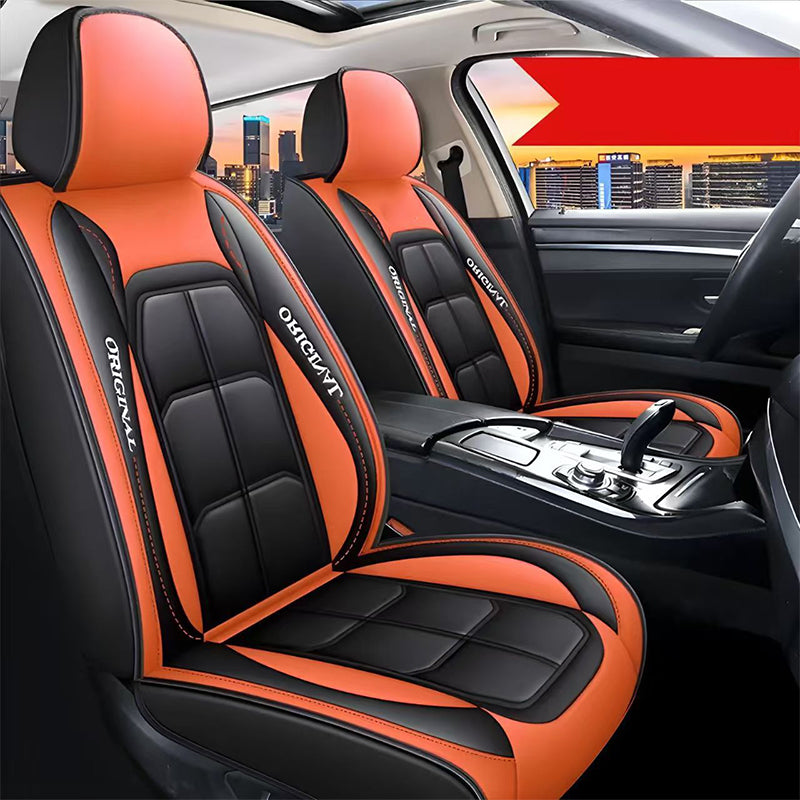 Car Front Seat Covers, 2-Piece PU Leather Set with Universal Fit