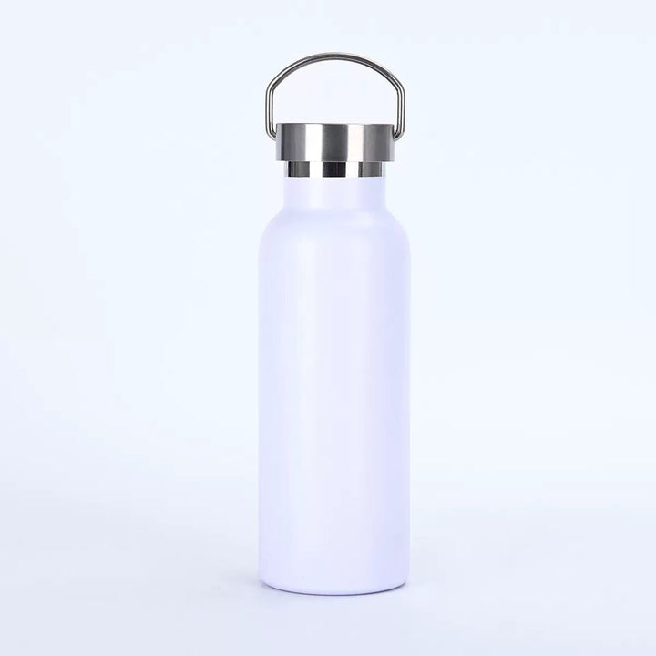 Stainless Steel Vacuum Insulated Water Bottle with Double Wall and Metal Loop Handle