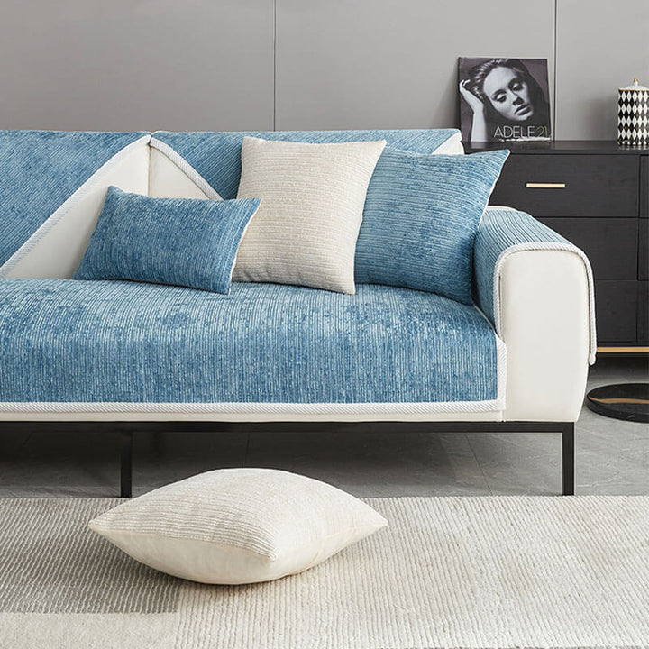 Scratch-resistant chenille sofa cover - stylish, non-slip & machine washable