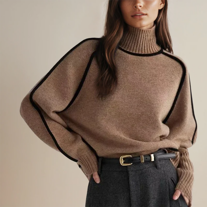Women’s Warm Roll-Neck Sweater – Winter Layer with Cozy Style