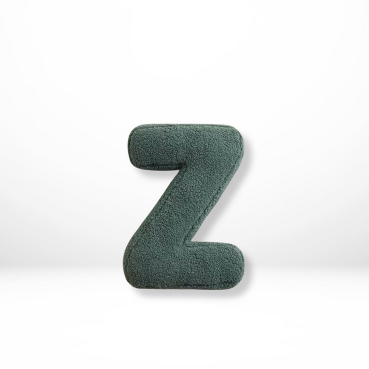 Alphabet Letter Throw Pillow with Sherpa Fabric and Plush Stuffed Design Personalized