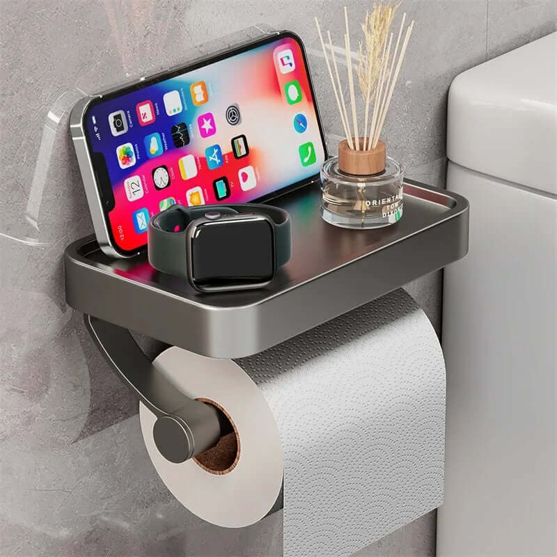 Stainless Steel Toilet Roll Holder | Toilet Roll Holder with Storage Space | Toilet Roll Holder | Rollix