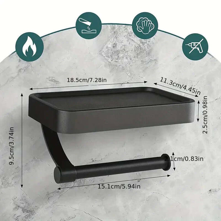 Stainless Steel Toilet Roll Holder | Toilet Roll Holder with Storage Space | Toilet Roll Holder | Rollix