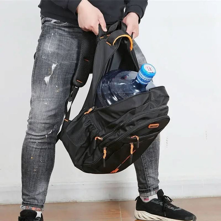 Travel Laptop Backpack Mens Leather Multi-Compartment with Padded Straps Waterproof