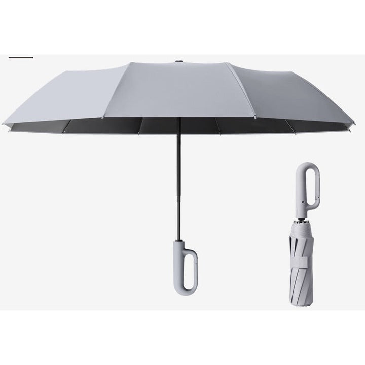 Travel Folding Umbrella with Carabiner Clip Compact Portable Wind Resistant Uv Protection