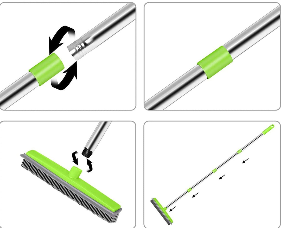 Universal rubber broom for effective pet hair removal