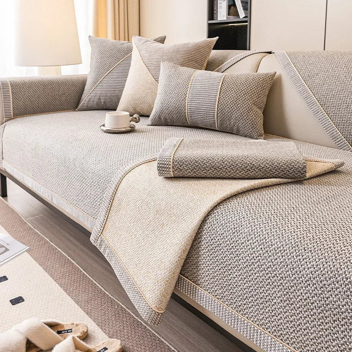Universal sofa cover with non-slip back to protect the sofa