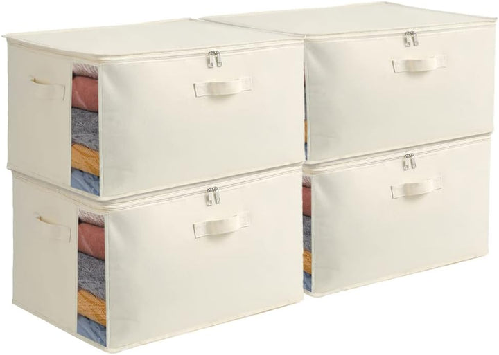 Canvas Clothing Organiser – Storage Bag with Double Zip and Handles with Viewing Window