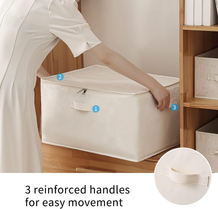 Canvas Clothing Organiser – Storage Bag with Double Zip and Handles with Viewing Window