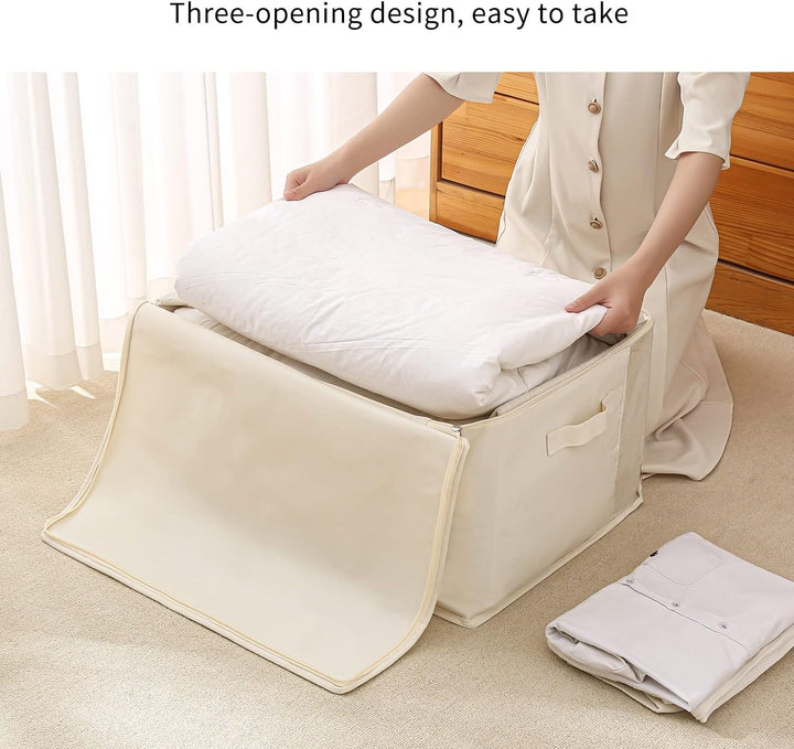 Canvas Clothing Organiser – Storage Bag with Double Zip and Handles with Viewing Window