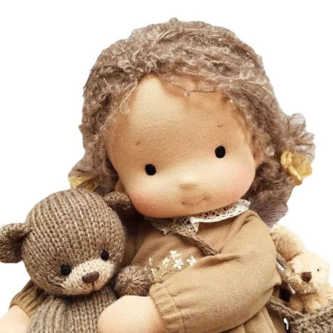 Handmade Waldorf Doll Made of Natural Materials – 30 cm