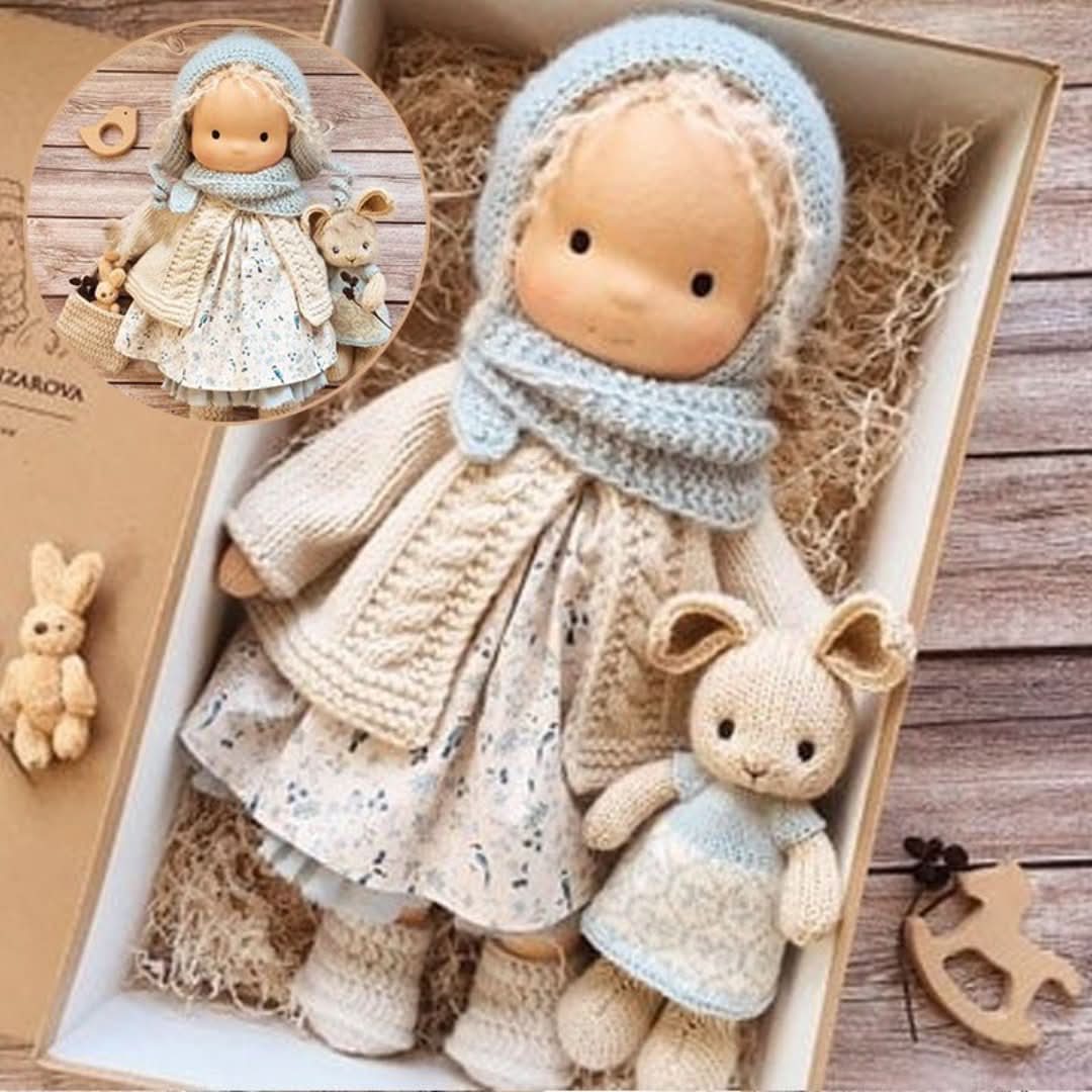 Handmade Waldorf Doll Made of Natural Materials – 30 cm