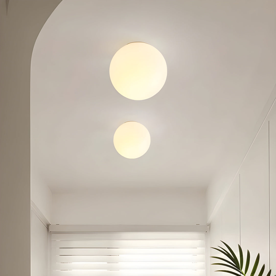 Flush Mount Globe Wall Sconce with Frosted Glass Modern Minimalist Design