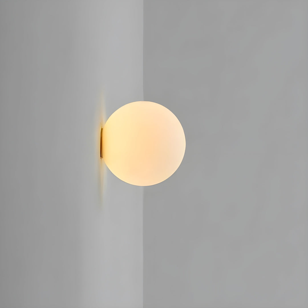 Flush Mount Globe Wall Sconce with Frosted Glass Modern Minimalist Design