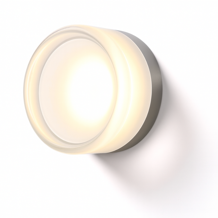 Round LED Wall Sconce with Acrylic Diffuser Flush Mount Bedroom Light