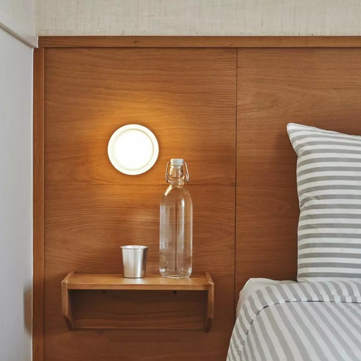 Round LED Wall Sconce with Acrylic Diffuser Flush Mount Bedroom Light