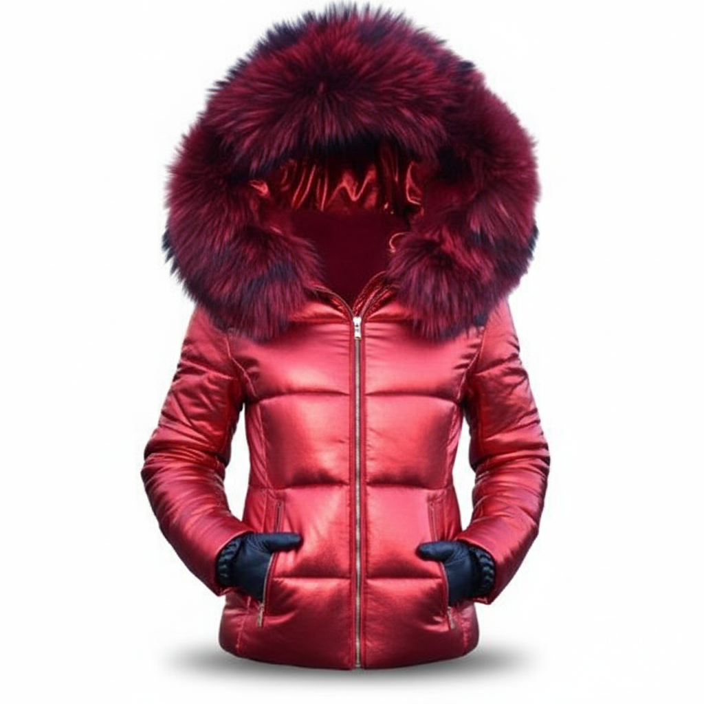 Women's Thick Lined Winter Jacket with Hood, Wind- and Water-Repellent.