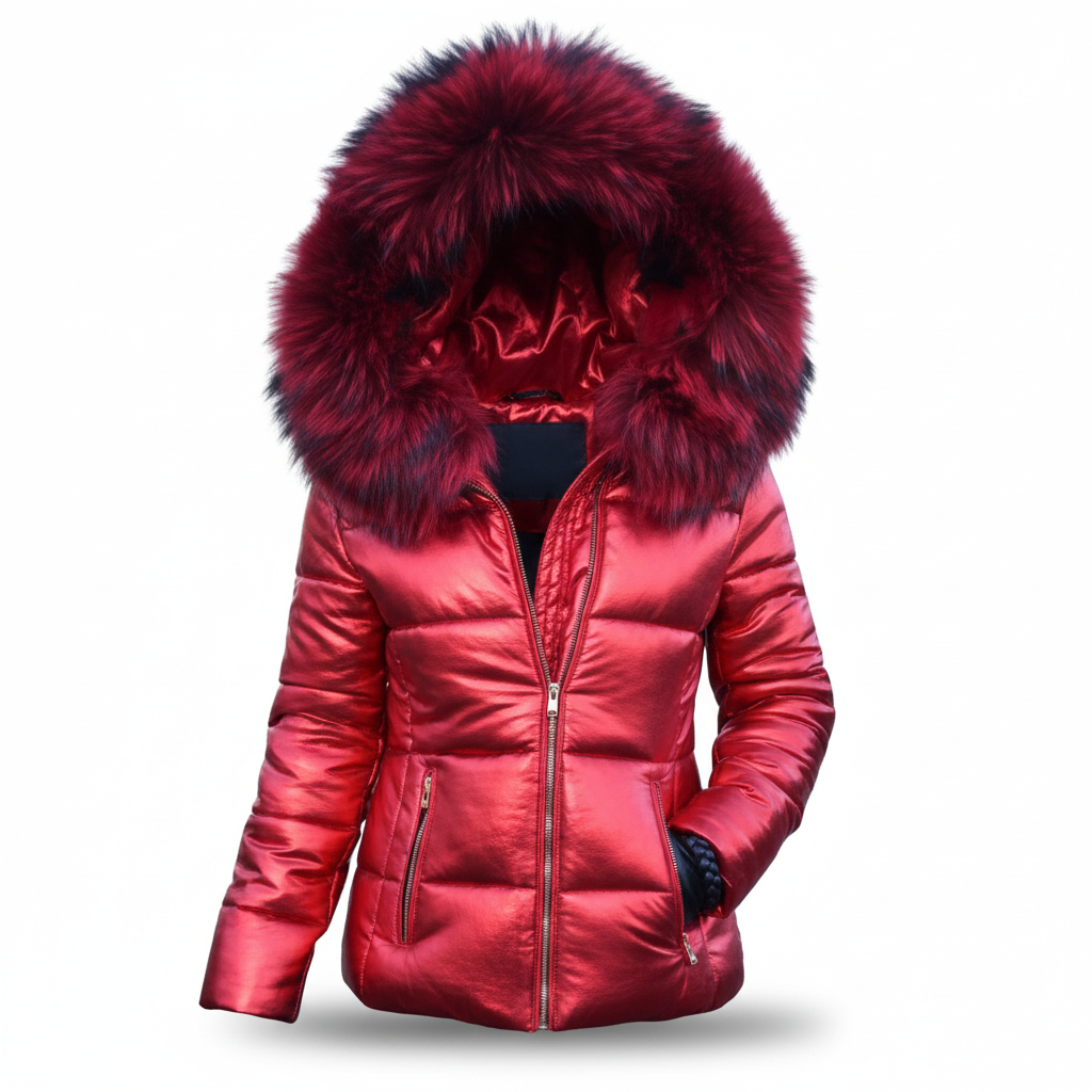 Women's Thick Lined Winter Jacket with Hood, Wind- and Water-Repellent.