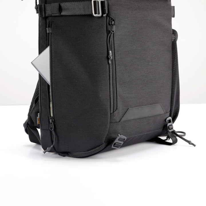 Waterproof Travel Laptop Backpack with Shoe Compartment Side Access and Compression Straps