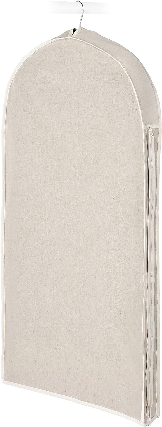 Linen Dustproof Garment Bag - Protective Zip Cover for Suits
