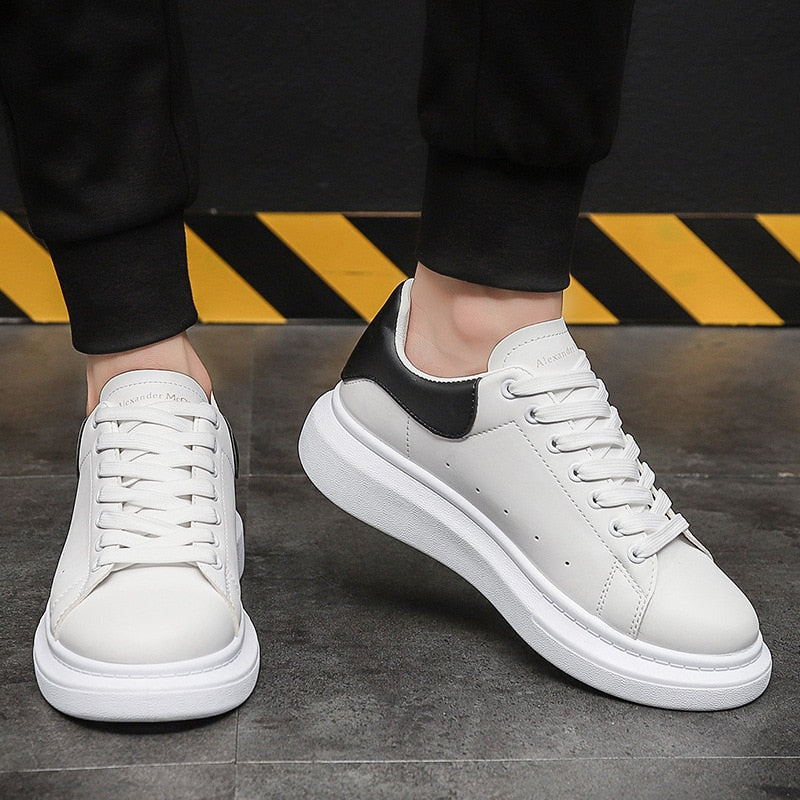White Men's Sneakers | Thick, Comfortable Sole | Timeless Design