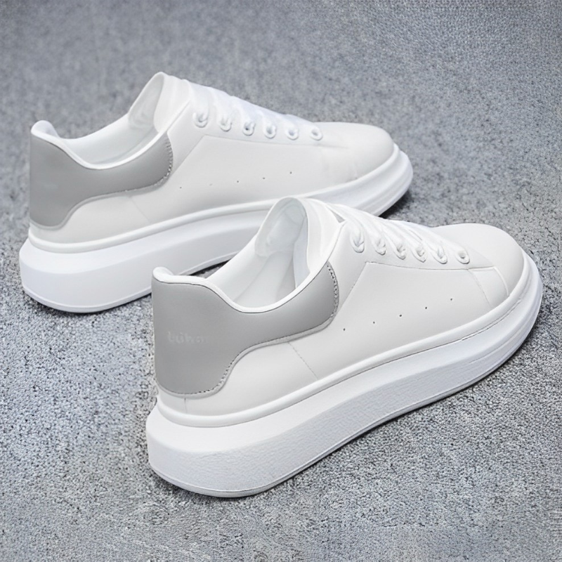 White Men's Sneakers | Thick, Comfortable Sole | Timeless Design