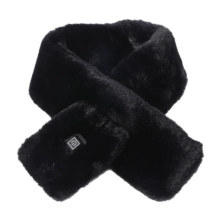 Women's Heated Scarf and Neck Wrap with Faux Fur USB Electric Warming Pad Three-Gear Temperature Control