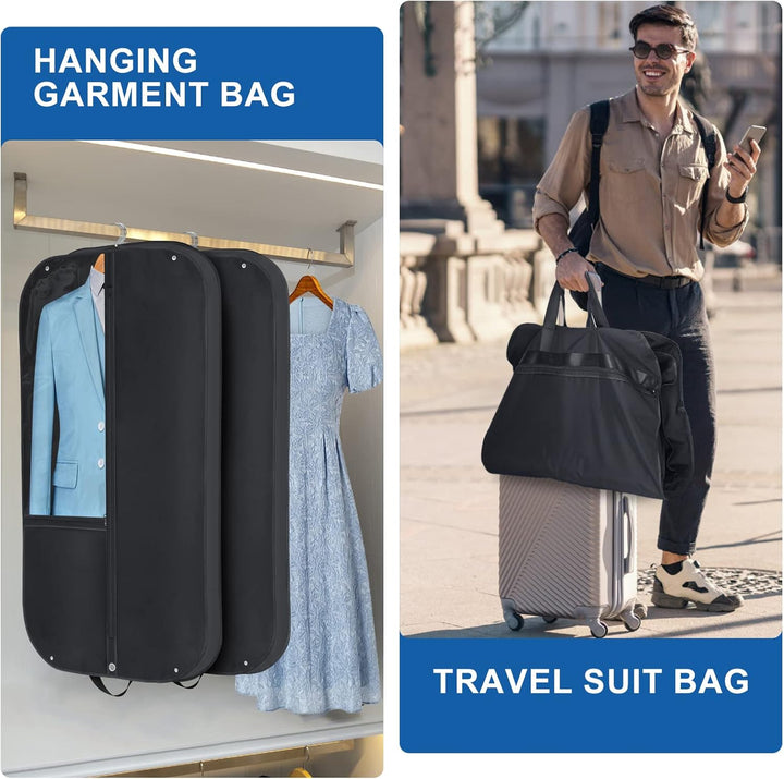 Waterproof Oxford Fabric Garment Bag – Suit Cover with Side Gusset and Pockets (Buy 1, Get 1 FREE)