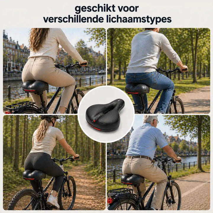 Ergonomic comfort bicycle seat with cut-out – with 2-inch thick foam and waterproof PU leather