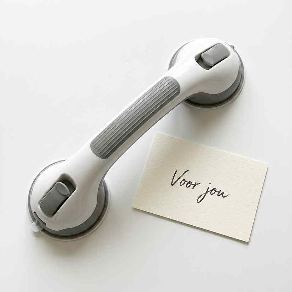 Suction grab handle for the shower, drill-free bathroom safety handle, 15.7 inch