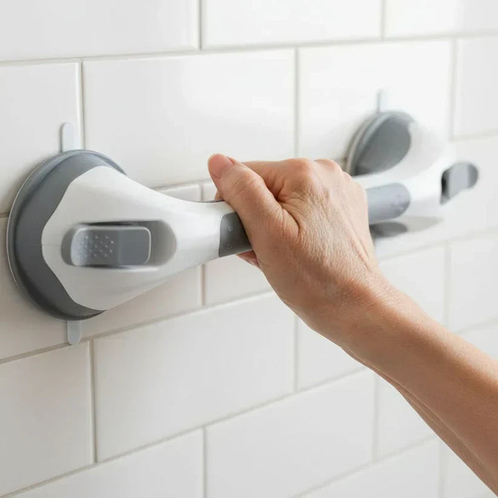 Suction grab handle for the shower, drill-free bathroom safety handle, 15.7 inch