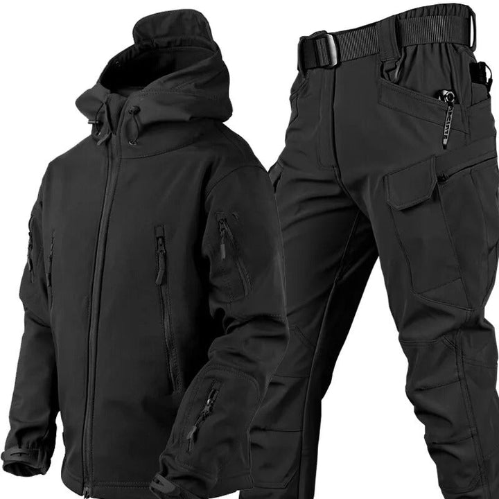 Waterproof Windproof Fleece-Lined Outdoor Jacket and Trousers Set