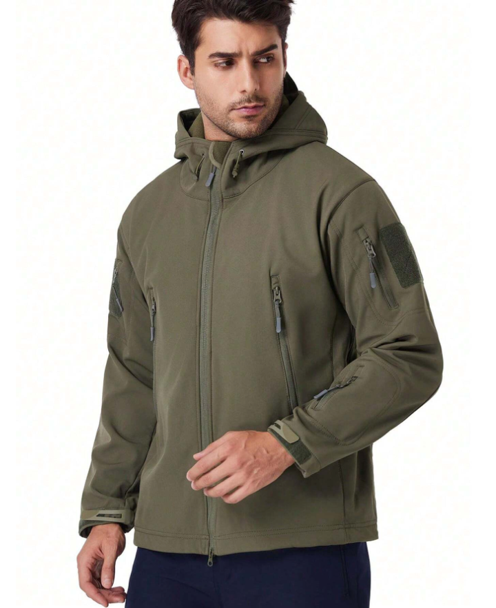 Waterproof Windproof Fleece-Lined Outdoor Jacket and Trousers Set